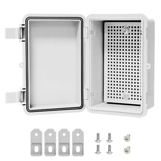 Junction Box, ABS Plastic IP65 Waterproof Dustproof Universal Electrical Enclosure Hinged Shell Outdoor and Indoor Usage Project Box, 5.9"x 5.9"x 3.5"(150x150x90mm), 2 Pack